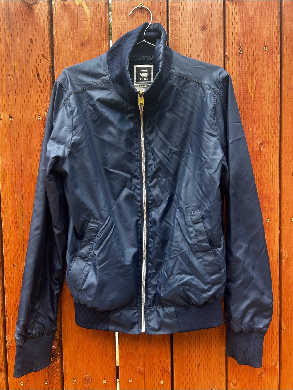 G-Star Navy Zip-Up Bomber Jacket